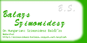 balazs szimonidesz business card